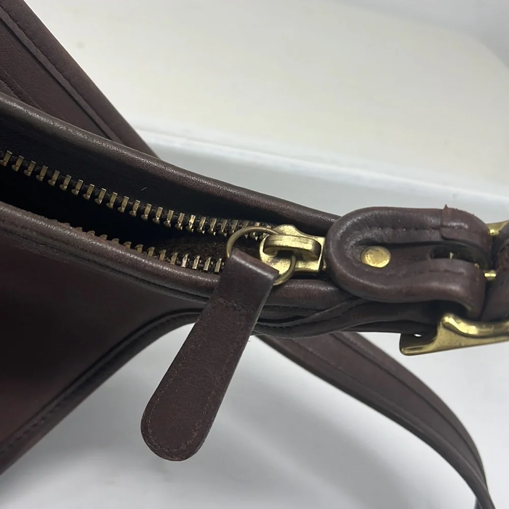 Coach Dark Brown Leather Hobo Bag with Gold Hardware - Picture 14 of 15